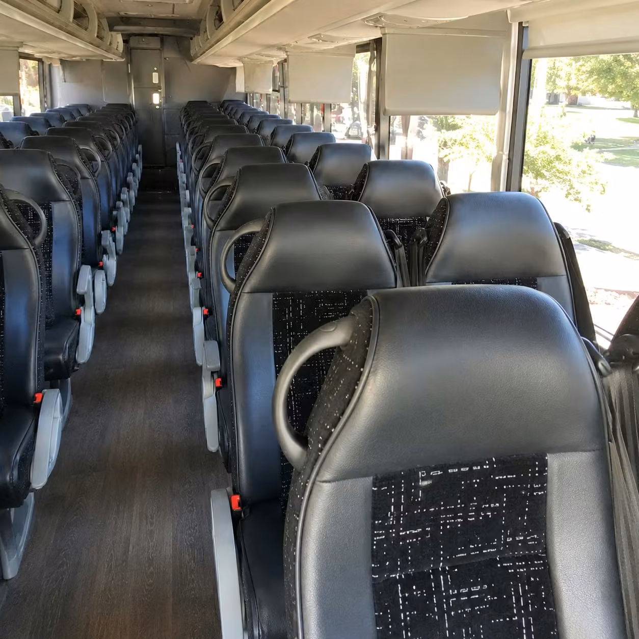 portland charter bus rental interior